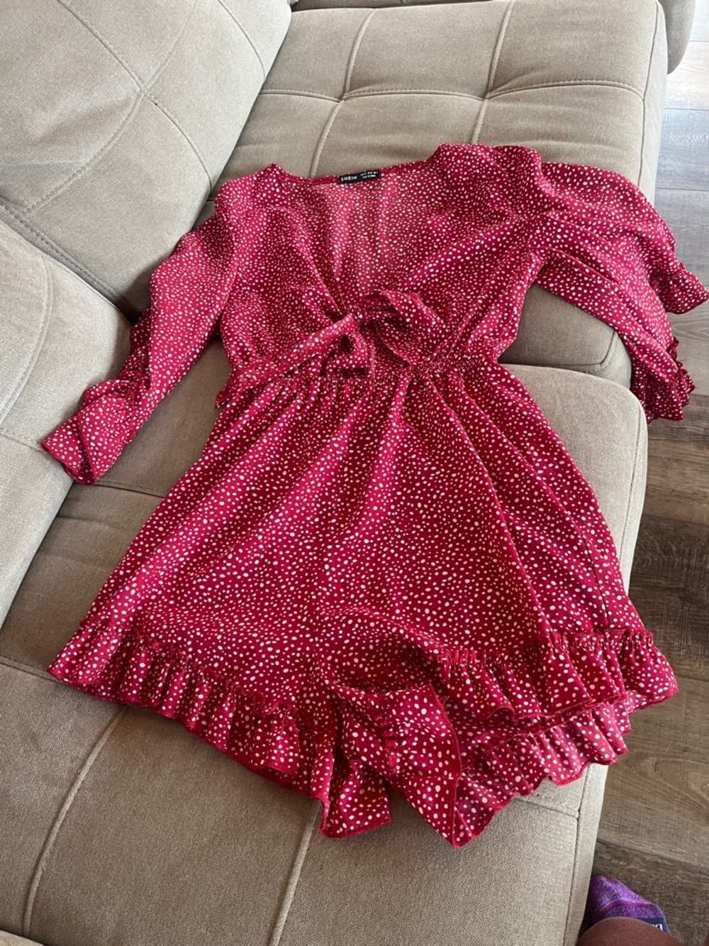 Red Polka dot Romper